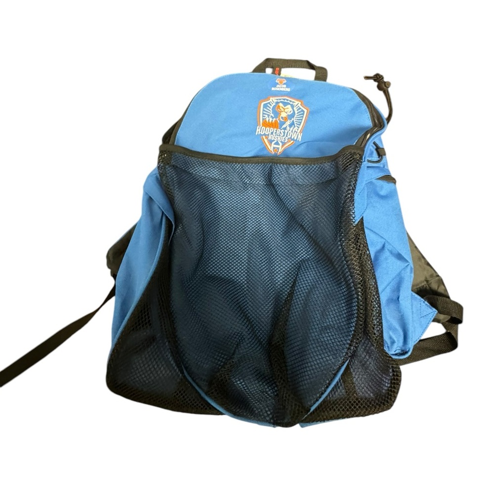 Large capacity backpack in bright blue. GUC